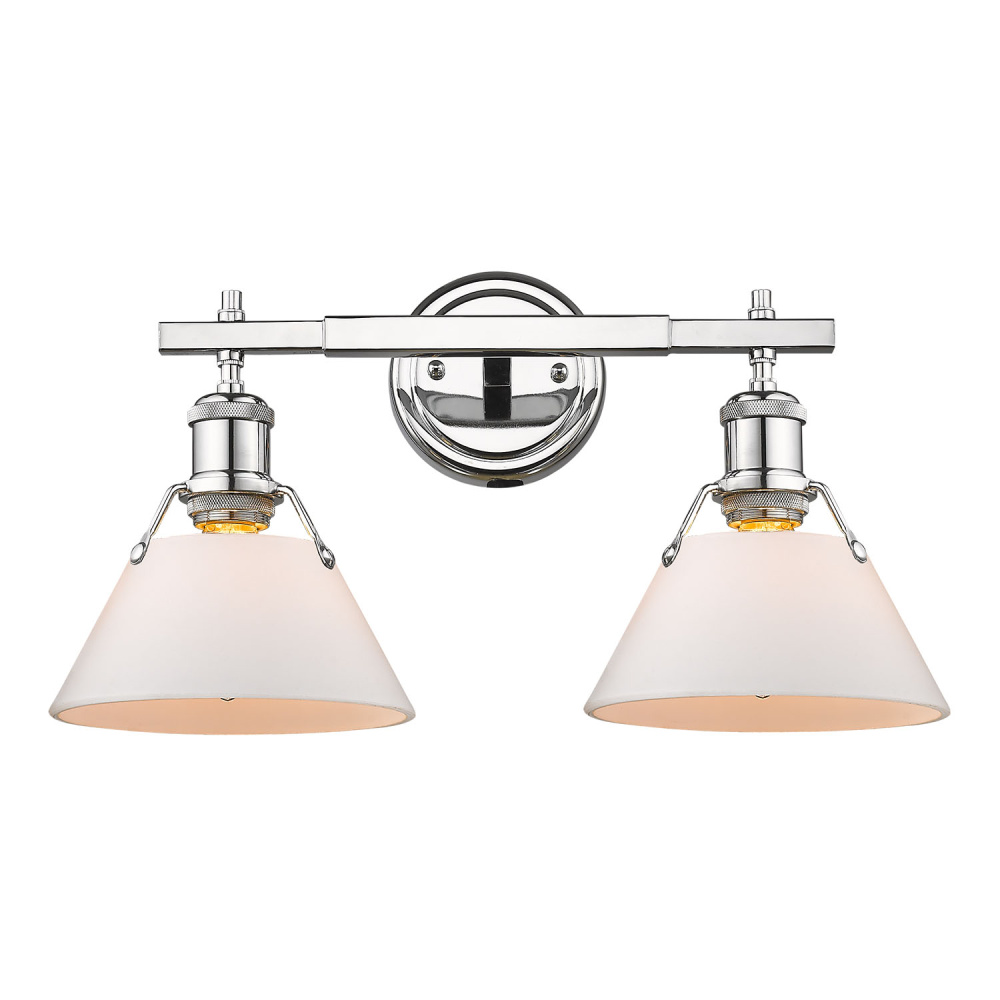 Yep by Golden Lighting Orwell 2-light Vanity in Chrome and Opal Glass
